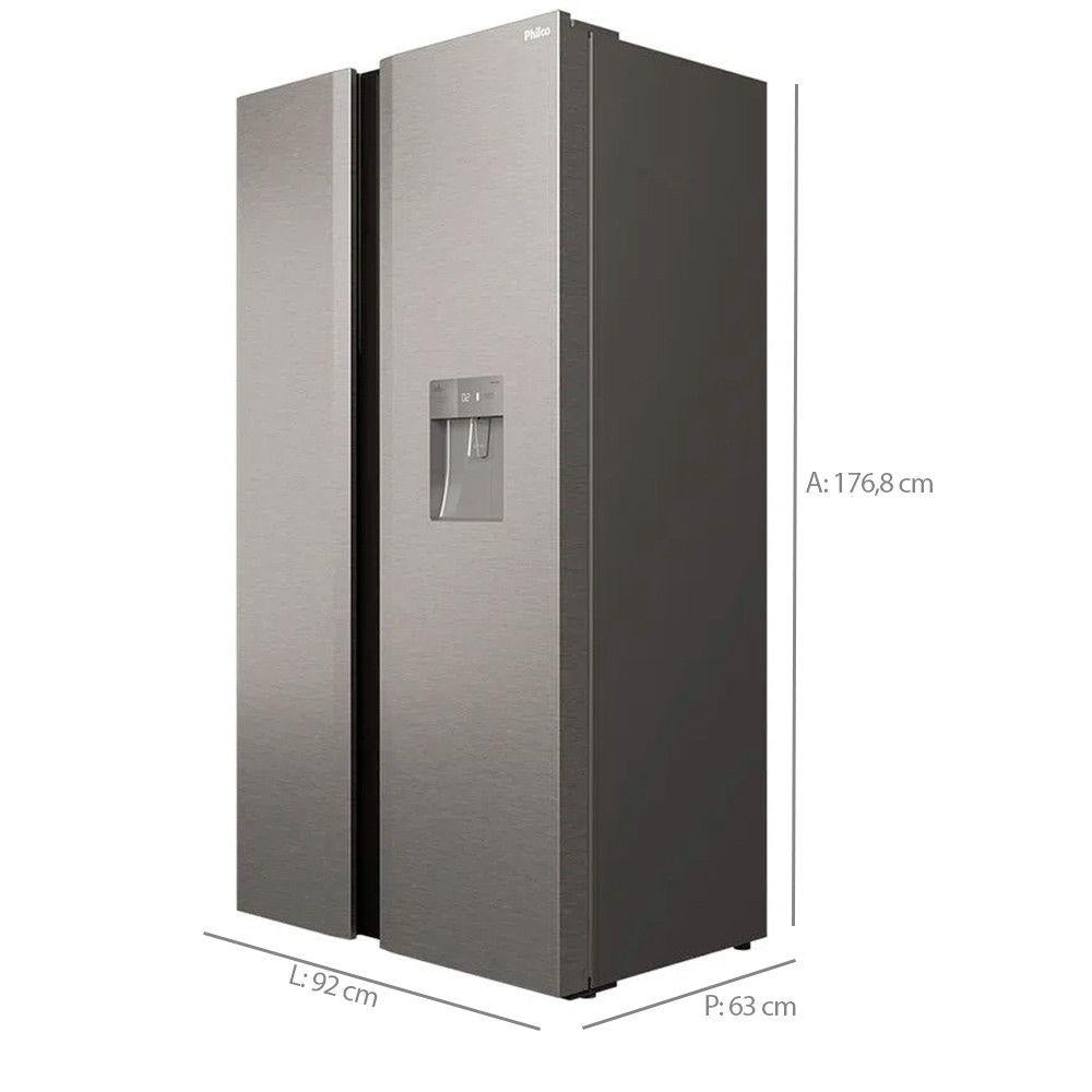 Refrigerador Side By Side Philco 486L Inox Eco Inverter