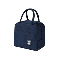 Bolsa térmica portátil de cor azul com alça azul