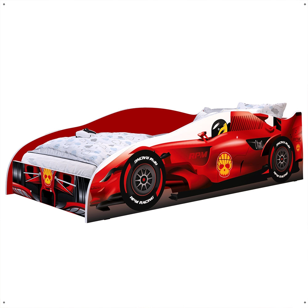 Imagem da Cama Infantil Montessoriana Segura; Modelo: Carro F1 Vermelho.