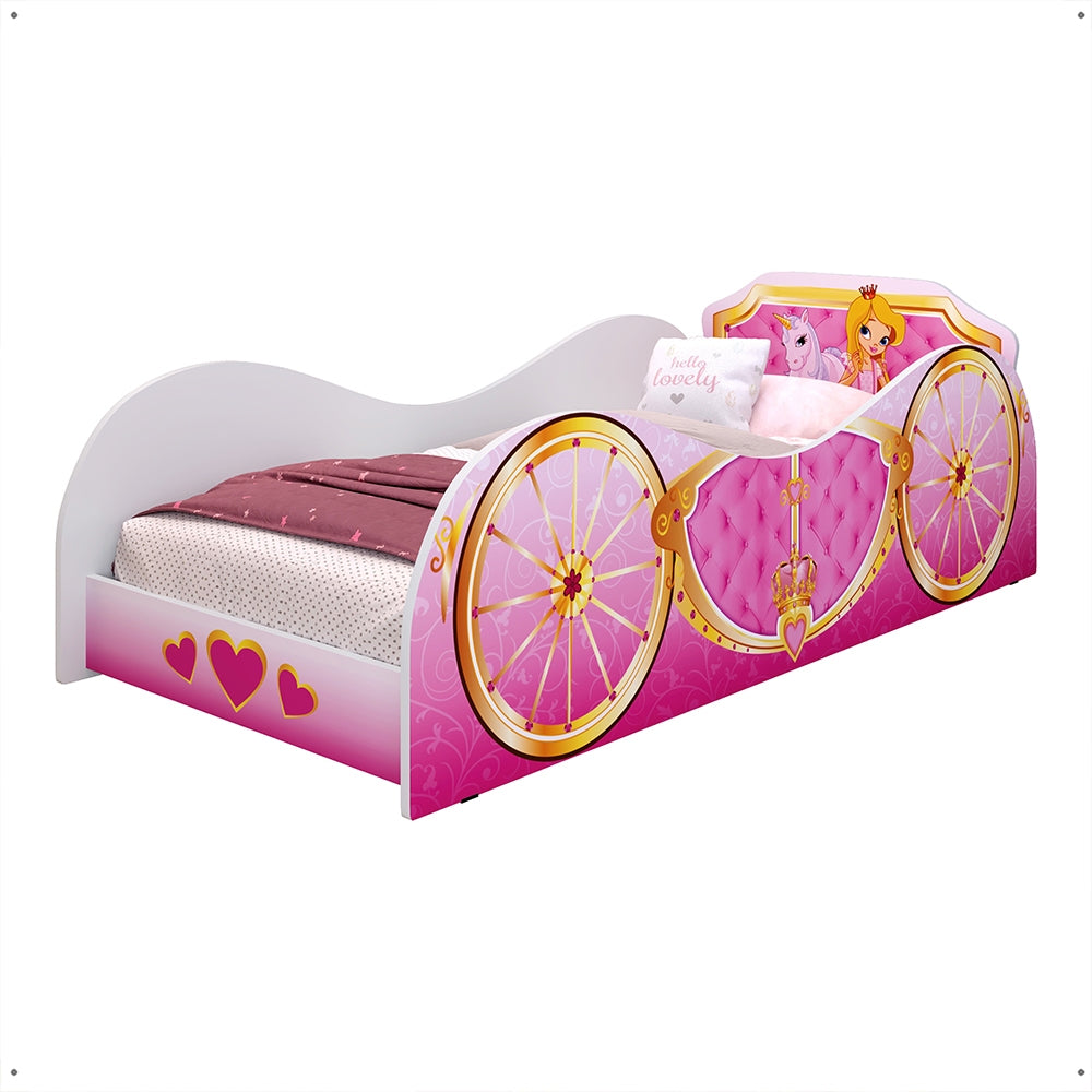 Imagem da Cama Infantil Montessoriana Segura; Modelo: Carruagem Princesa Unicórnio.