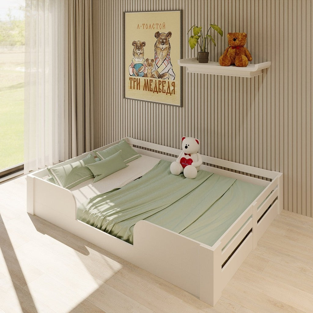 Imagem ambientada da Cama Infantil Montessoriana.