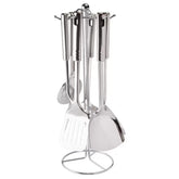 Imagem do Conjunto 7 Utensílios de Cozinha Inox com Suporte.