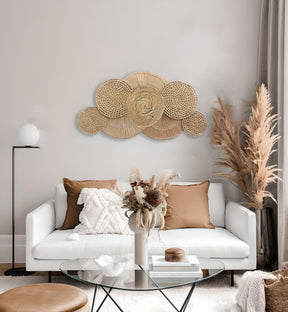 Decoração de Parede com Cestos de Palha Estilo Boho