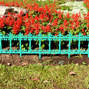 Imagem ambientada da Cerca Estilo Ferro Fundido para Jardim, Verde.