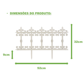 Imagem das dimensões da Cerca Estilo Ferro Fundido para Jardim.