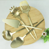 Imagem do Kit 5 Utensílios de Cozinha Dourado Gourmet.