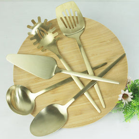 Imagem do Kit 5 Utensílios de Cozinha Dourado Gourmet.