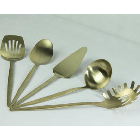 Imagem do Kit 5 Utensílios de Cozinha Dourado Gourmet.