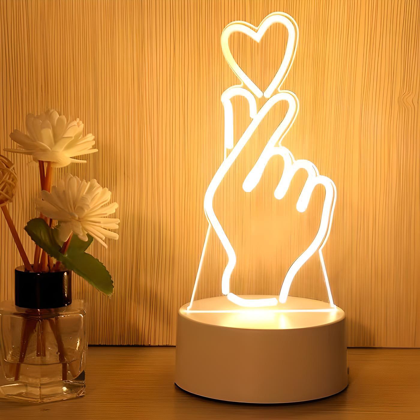 Imagem da Luminária para Mesa de LED 3D, Modelo Amor.