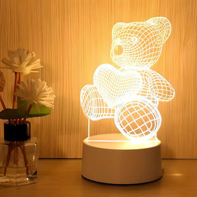 Imagem da Luminária para Mesa de LED 3D, Modelo Urso.