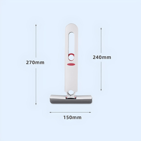 Mini esfregão absorvente com 27 centímetros de altura e 150 milímetros de largura da base absorvente.