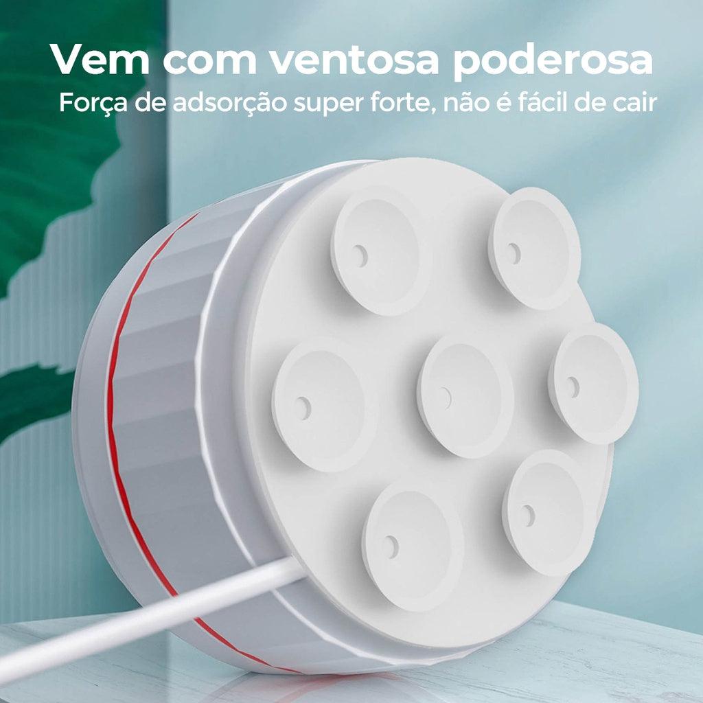 Mini máquina de lavar roupas portátil possui ventosas poderosas com forte aderência no balde para não cair ou soltar.