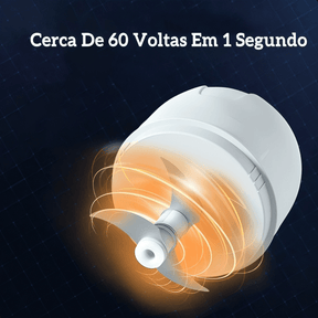 Mini processador elétrico com capacidade de moer carne, vegetais, alho e fruta. Não possui fio e é recarregável via USB. Suas lâminas afiadas giram 60 vezes em apenas 1 segundo.