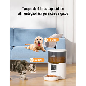 Imagem mostrando as características do Comedouro Automático para Pet 4 Litros.