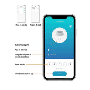 Imagem mostrando o aplicativo do Comedouro Automático para Pet 4 Litros.