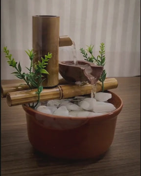 Fonte de Água em Cascata Estilo Feng Shui