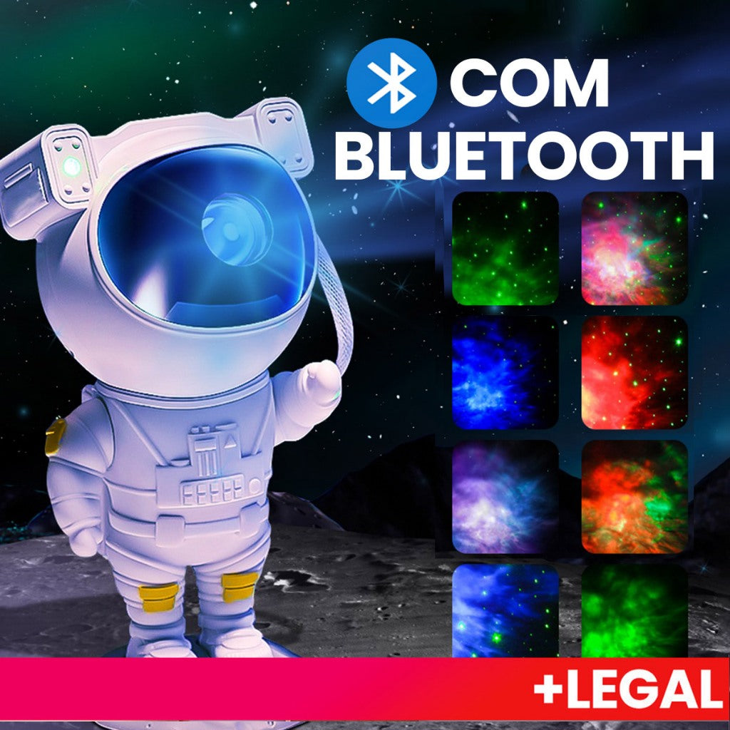 Imagem do Projetor de Luz Noturna de Astronauta com Bluetooth.