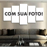 Quadro decorativo personalizado com sua foto onde cinco quadros formam um única imagem