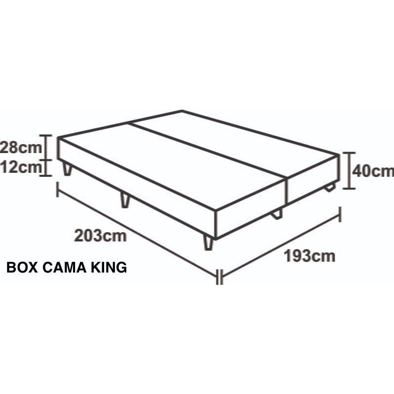 Imagem msotrando as dimensões da Saia para Cama Box Matelada Ultra Sonic 170 Fios, para cama King.