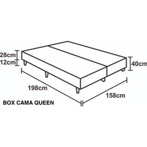 Imagem msotrando as dimensões da Saia para Cama Box Matelada Ultra Sonic 170 Fios, para cama queen.