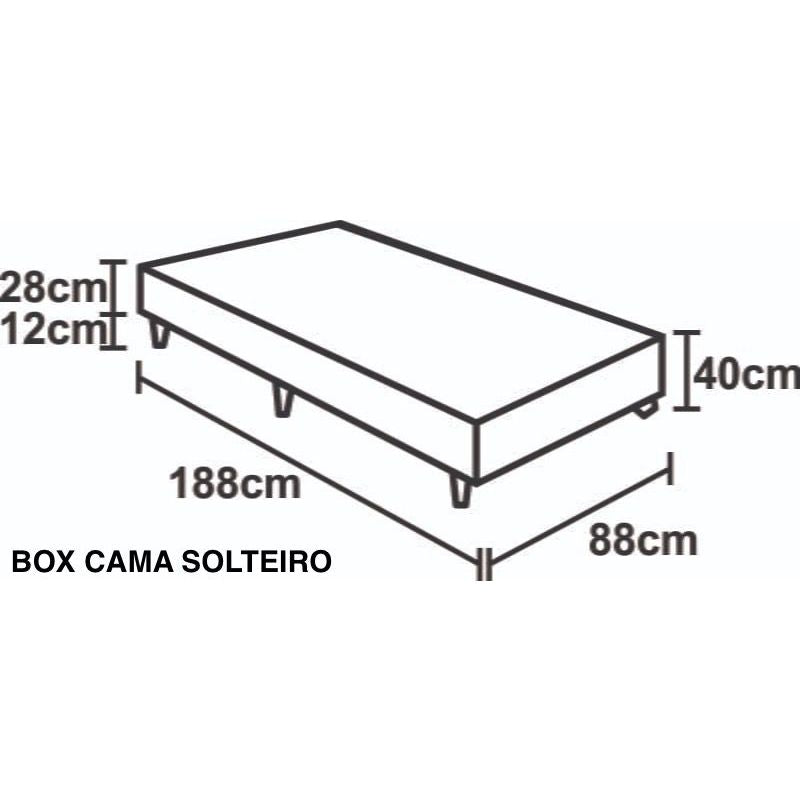 Imagem msotrando as dimensões da Saia para Cama Box Matelada Ultra Sonic 170 Fios, para cama de solteiro.