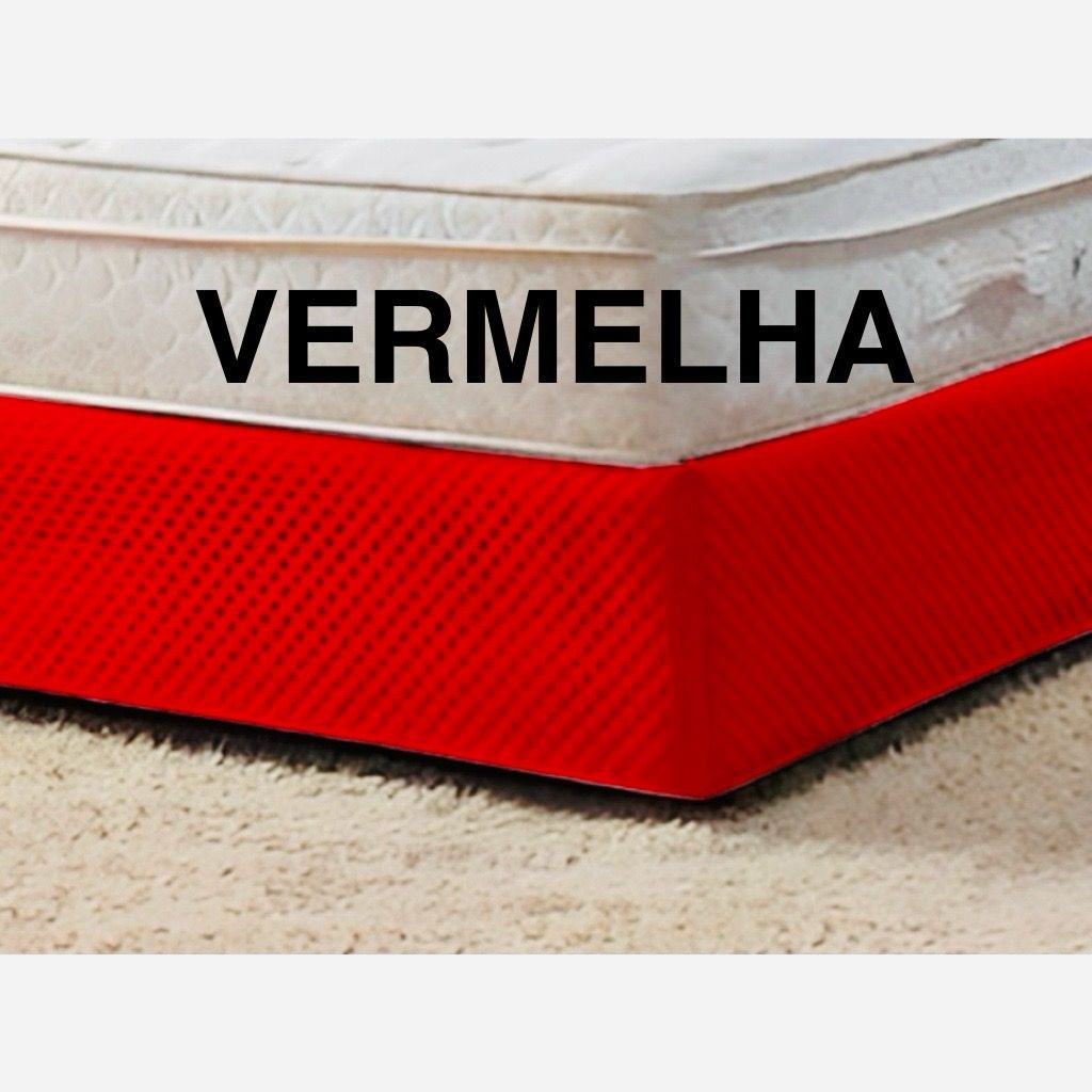 Imagem da Saia para Cama Box Matelada Ultra Sonic 170 Fios, Vermelho.