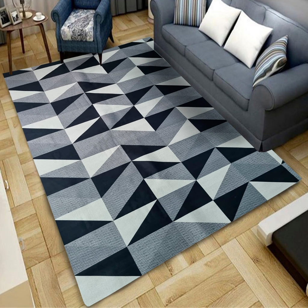 Imagem ambientada do Tapete Jacquard Luxo 2,00 x 2,40 Metros, Modelo: Preto e Cinza.