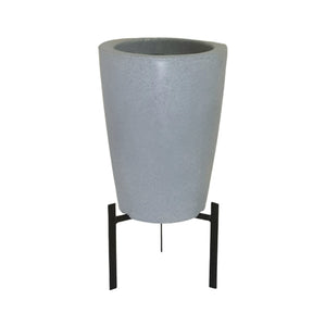 Imagem do Vaso para Planta Cone Liso com Suporte. Cor: Cinza.