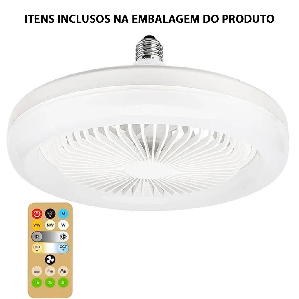 Ventilador de teto com luz de led integrada e controle remoto incluso