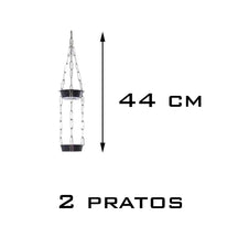 Imagem do Violeteiro com Corrente de Metal e Pratos, com 2 pratos 44 centímetros de comprimento.