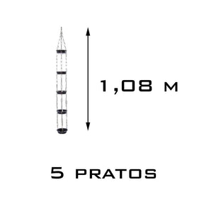 Imagem do Violeteiro com Corrente de Metal e Pratos, com 5 pratos 1,08 metros de comprimento.